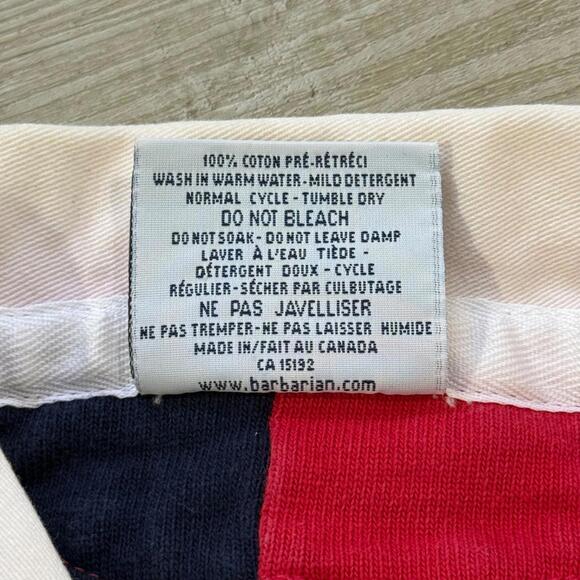 Vintage Barbarian Rugby Wear USA Flag Panel Patriot Polo Sweatshirts Men size XL - Picture 4 of 9